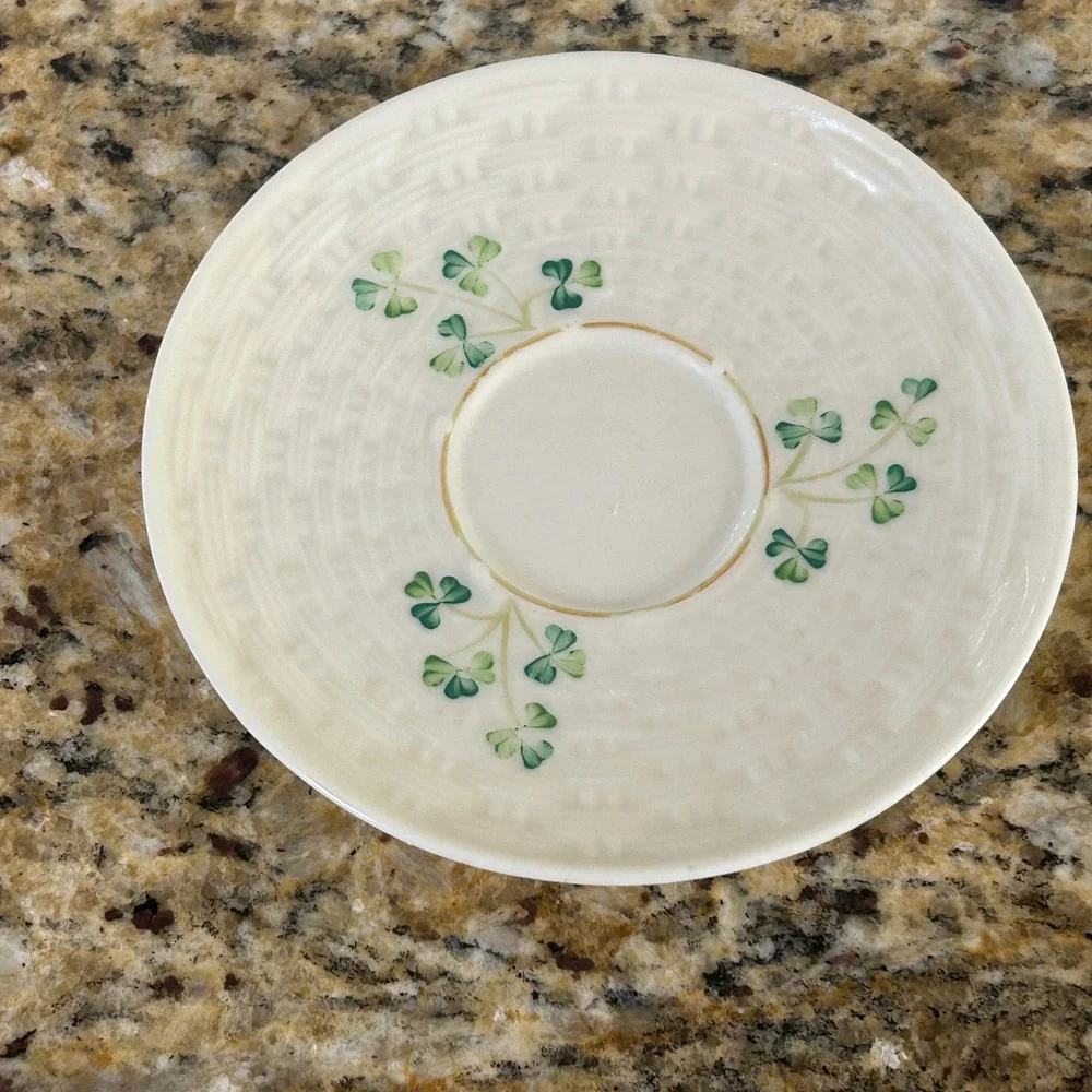 Belleek Shamrock Saucer 5.25